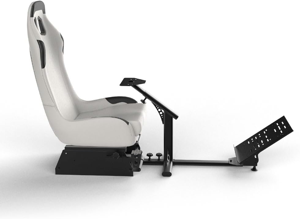 White Color Play Seat Professional Driving Racing Simulator Cockpit, Gaming Chair with Steering Wheel Stand, Compatible with G29 G920 Trustmater and allPS4 Xbox PS5 PC, Grey
