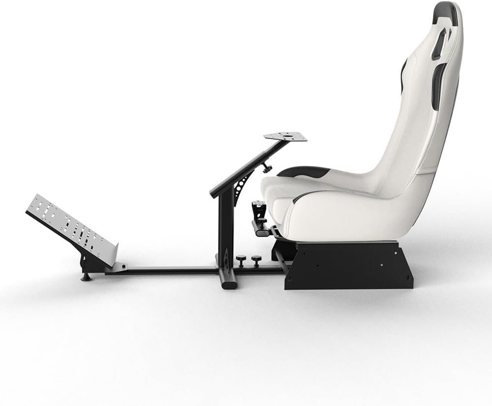 White Color Play Seat Professional Driving Racing Simulator Cockpit, Gaming Chair with Steering Wheel Stand, Compatible with G29 G920 Trustmater and allPS4 Xbox PS5 PC, Grey