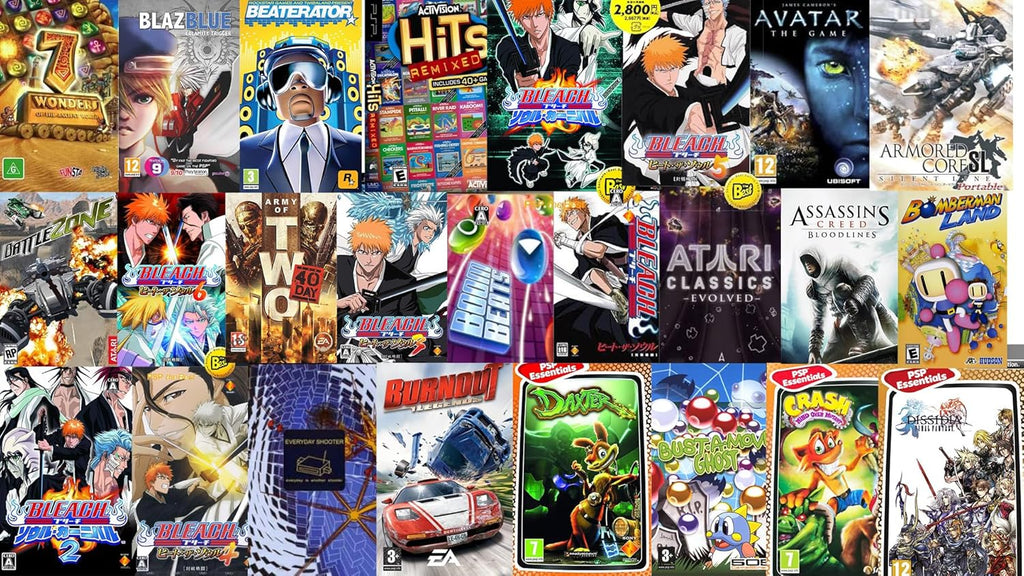 Sony PSP-3006 Piano Black Gaming Console, Portable PlayStation, 230 Games Bundle