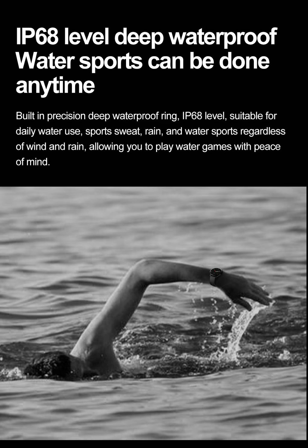 PPixels QA109 Smart Watch, 1.75 Inch AMOLED Display, Waterproof, Blood Pressure Monitor, Heart Rate Tracking, NFC, Bluetooth Calling, Grey Silicone Band