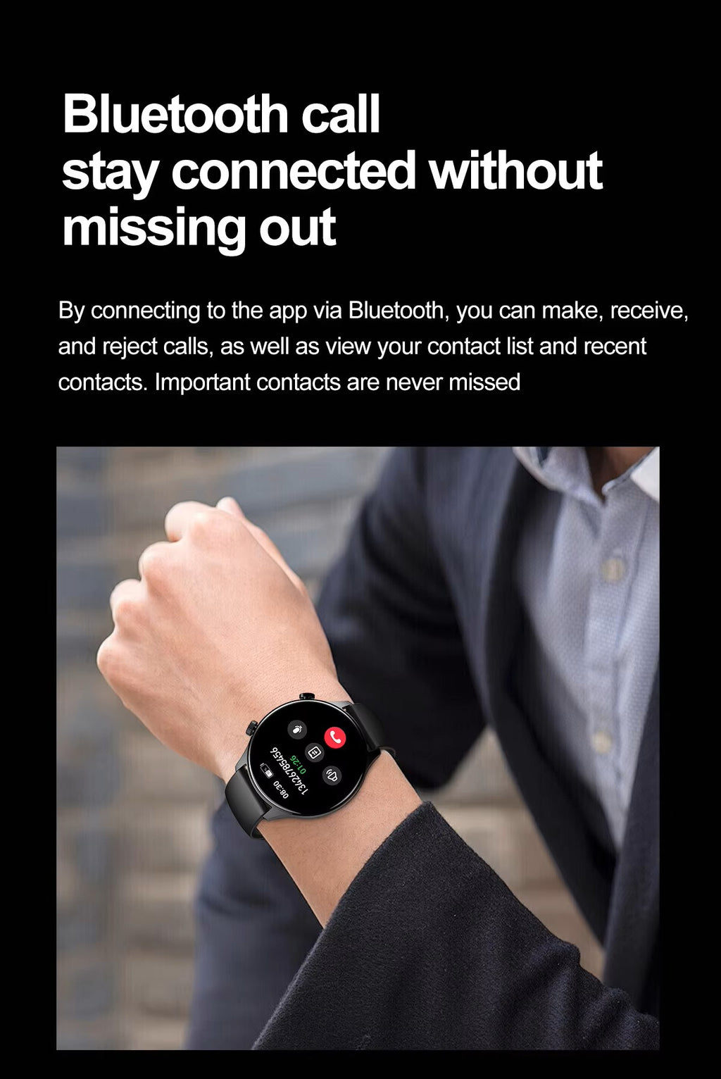 PPixels QA109 Smart Watch, 1.75 Inch AMOLED Display, Waterproof, Blood Pressure Monitor, Heart Rate Tracking, NFC, Bluetooth Calling, Grey Silicone Band