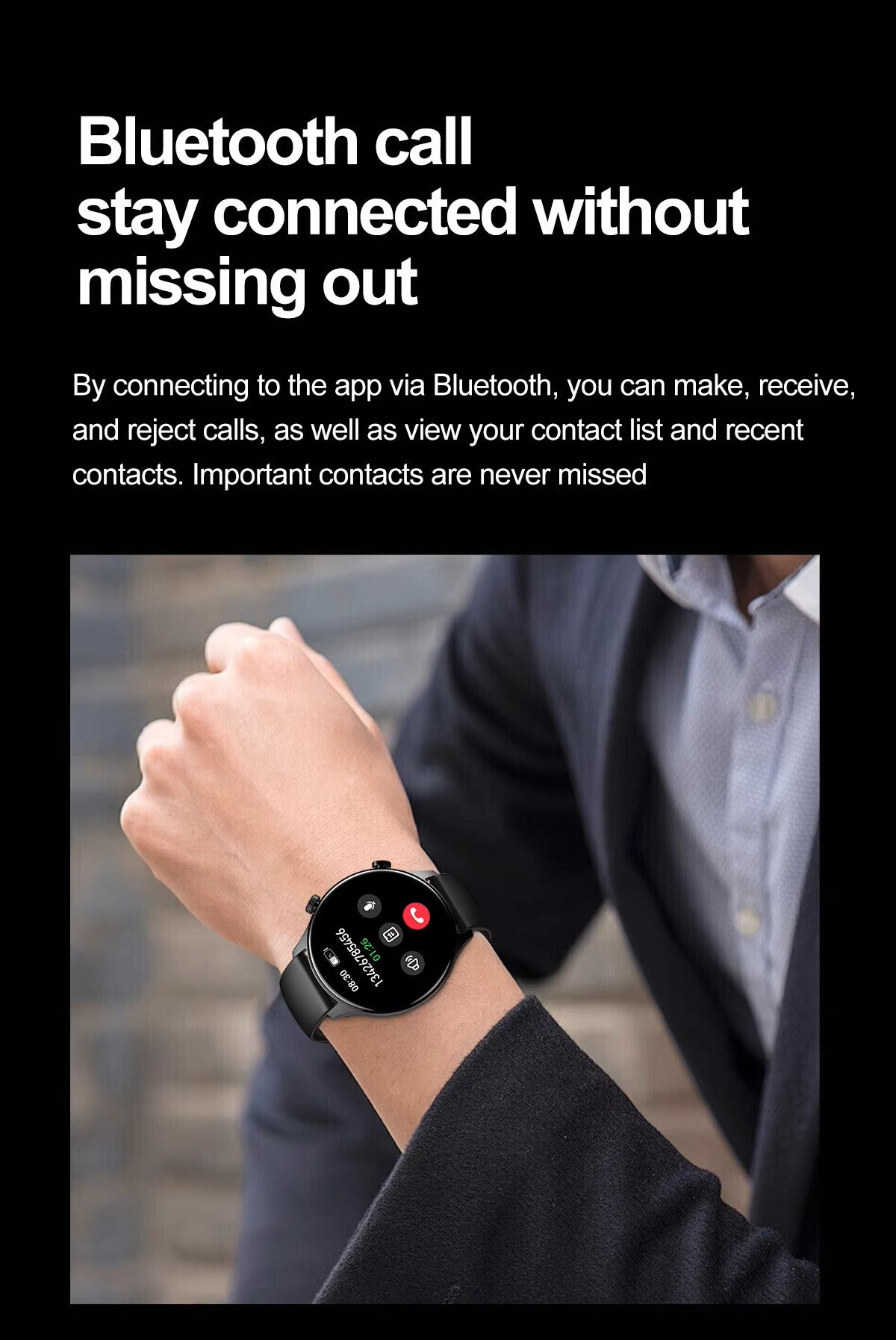 PPixels QA109 Smart Watch, 1.75 Inch AMOLED Display, Waterproof, Blood Pressure Monitor, Heart Rate Tracking, NFC, Bluetooth Calling, Grey Silicone Band